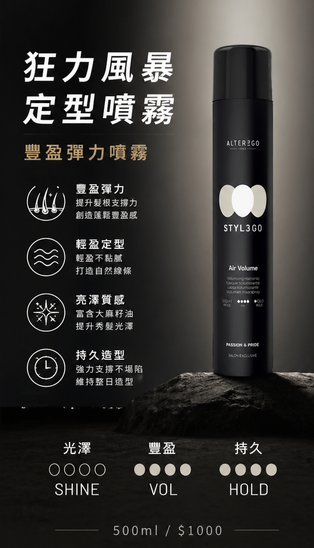 【ALTEREGO】狂力風暴定型噴霧｜最終定型王者