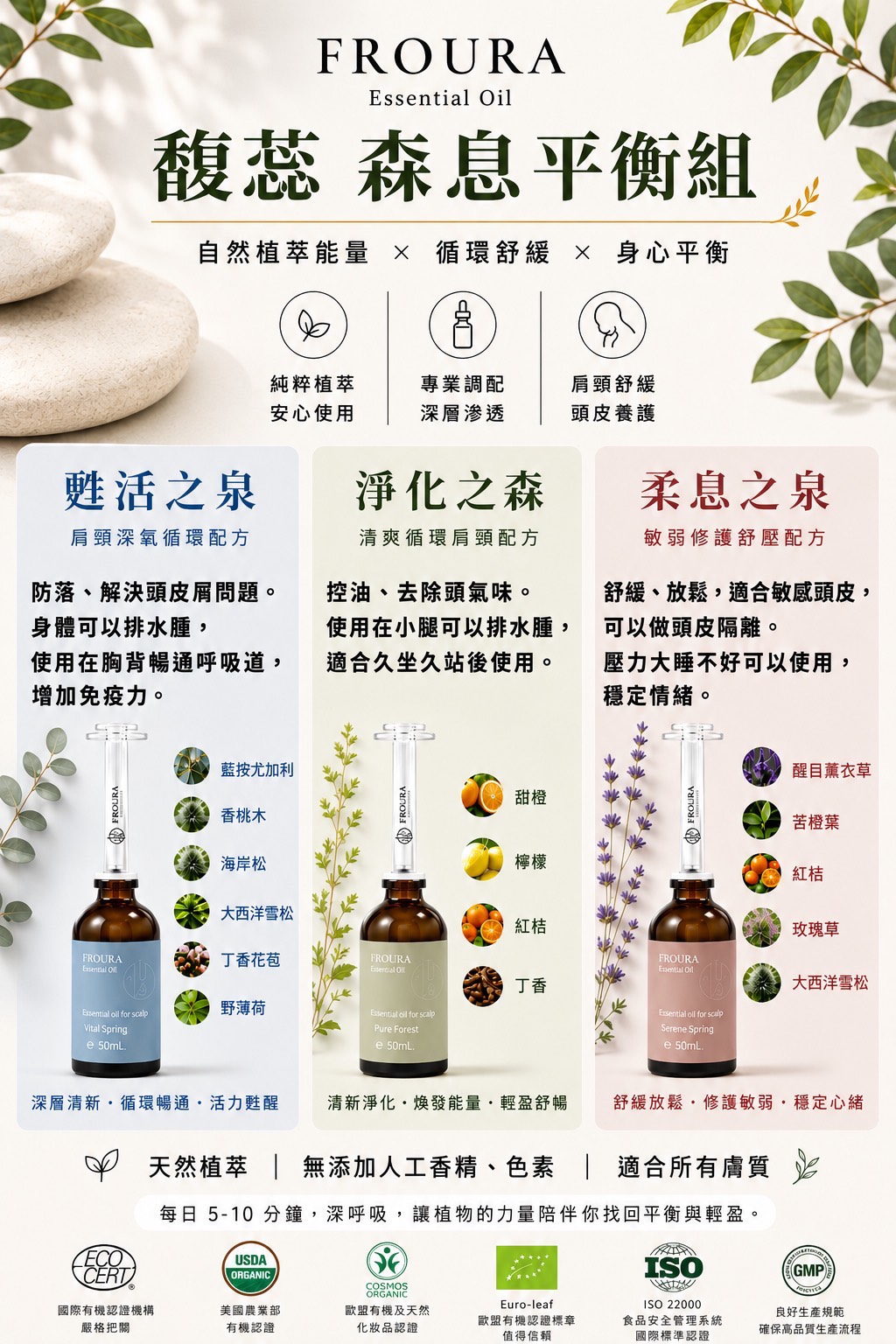 馥蕊 FROURA Essential Oil 森息平衡組 精油組合