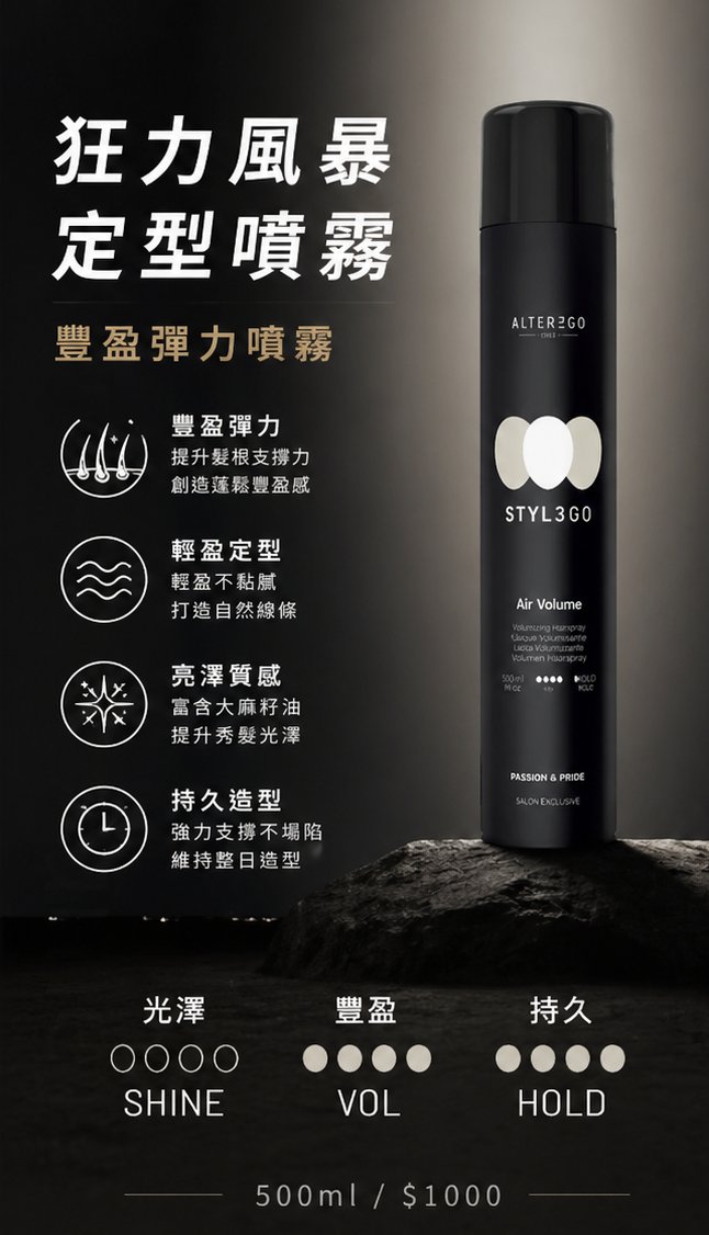 【ALTEREGO】狂力風暴定型噴霧|最終定型王者
