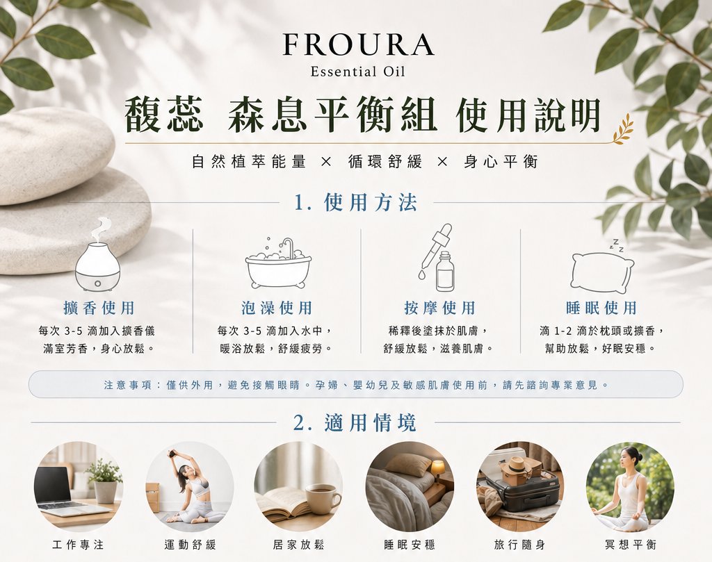 馥蕊 FROURA Essential Oil 森息平衡組｜精油組合