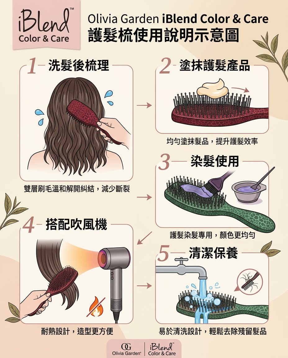 【Olivia Garden】奧莉維亞花園_OG護髮梳IB IB1-紅/IB2-藍