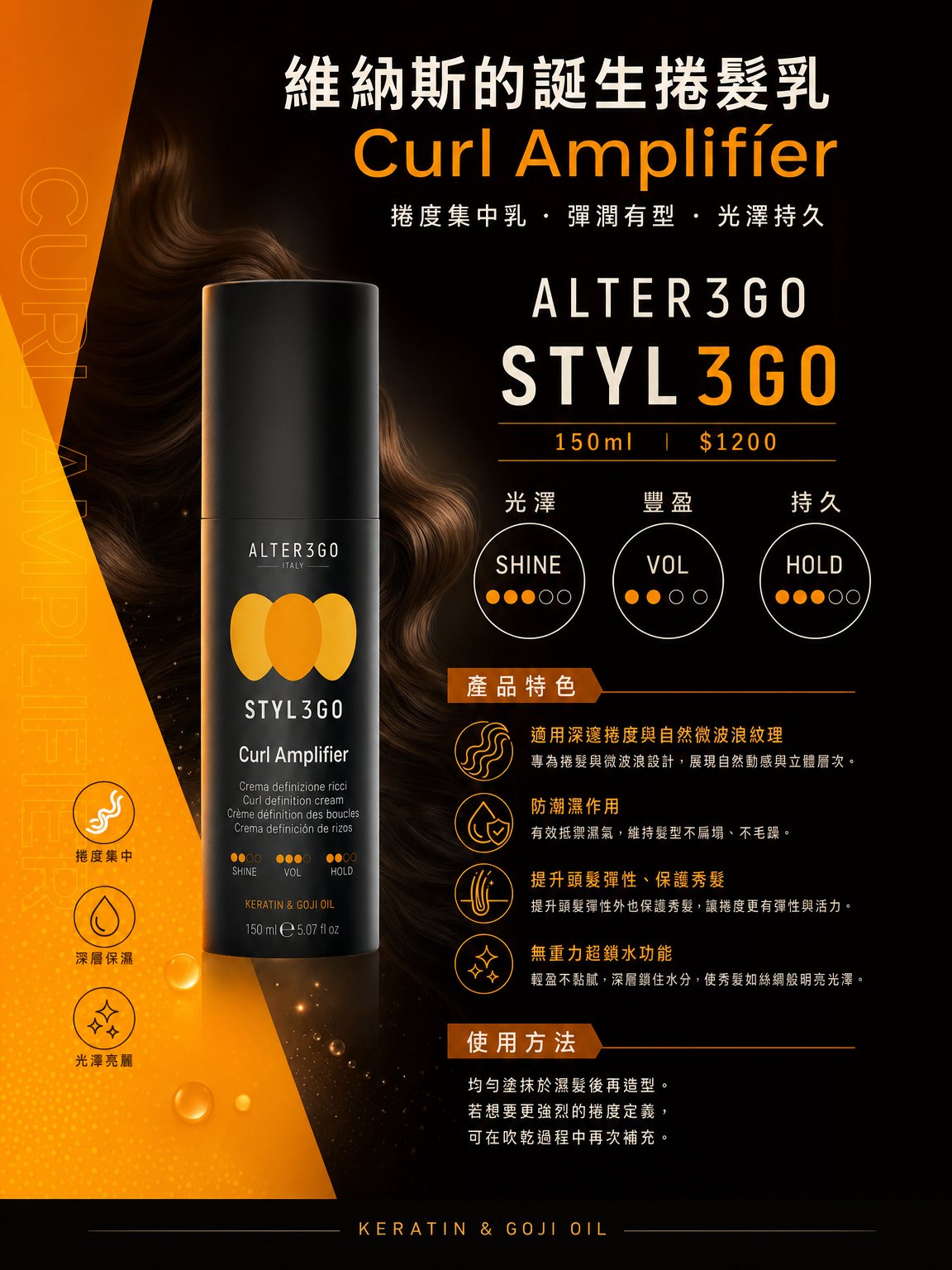 【ALTEREGO】維納斯的誕生捲髮乳|捲髮的保濕救贖