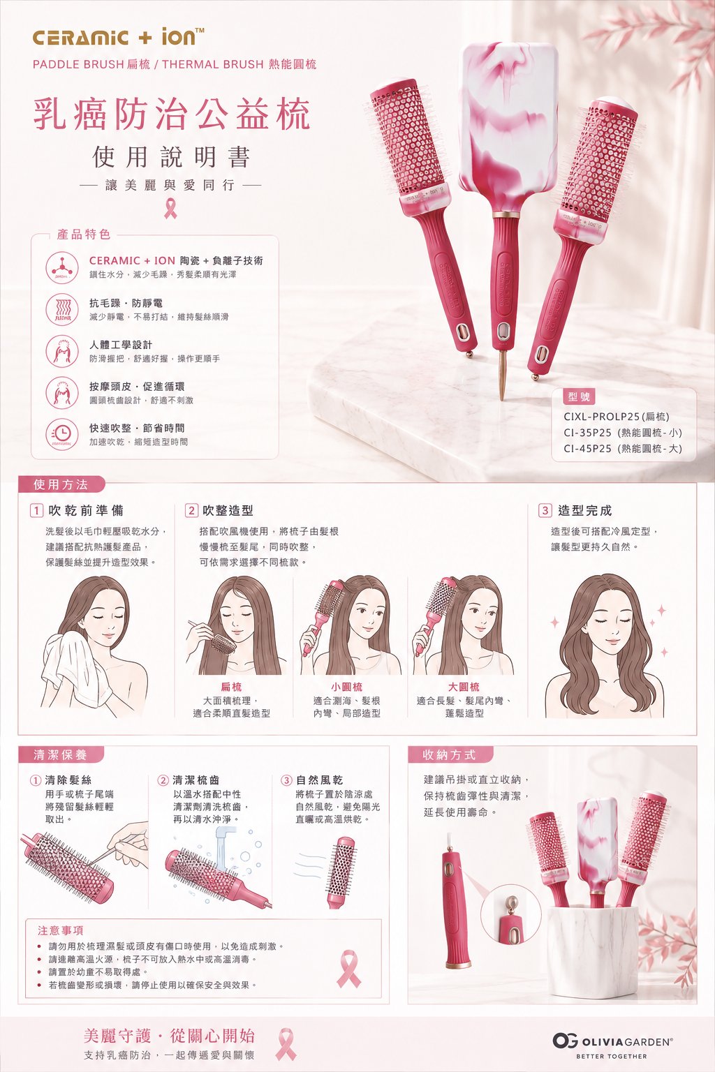【Olivia Garden】2025 限量版 乳癌防治公益梳